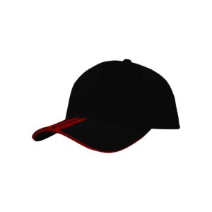 4074 - Baseballkappe - Schwarz/Rot
